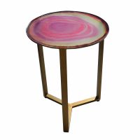 16″ Multi-Color Glass Top Side Table