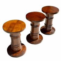 Set of Three 18″ Solid Wood Side Tables / Stools