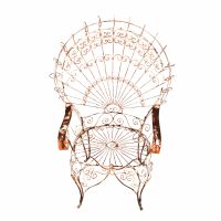 Soselini Outdoor Peacock Metal Arm Chair