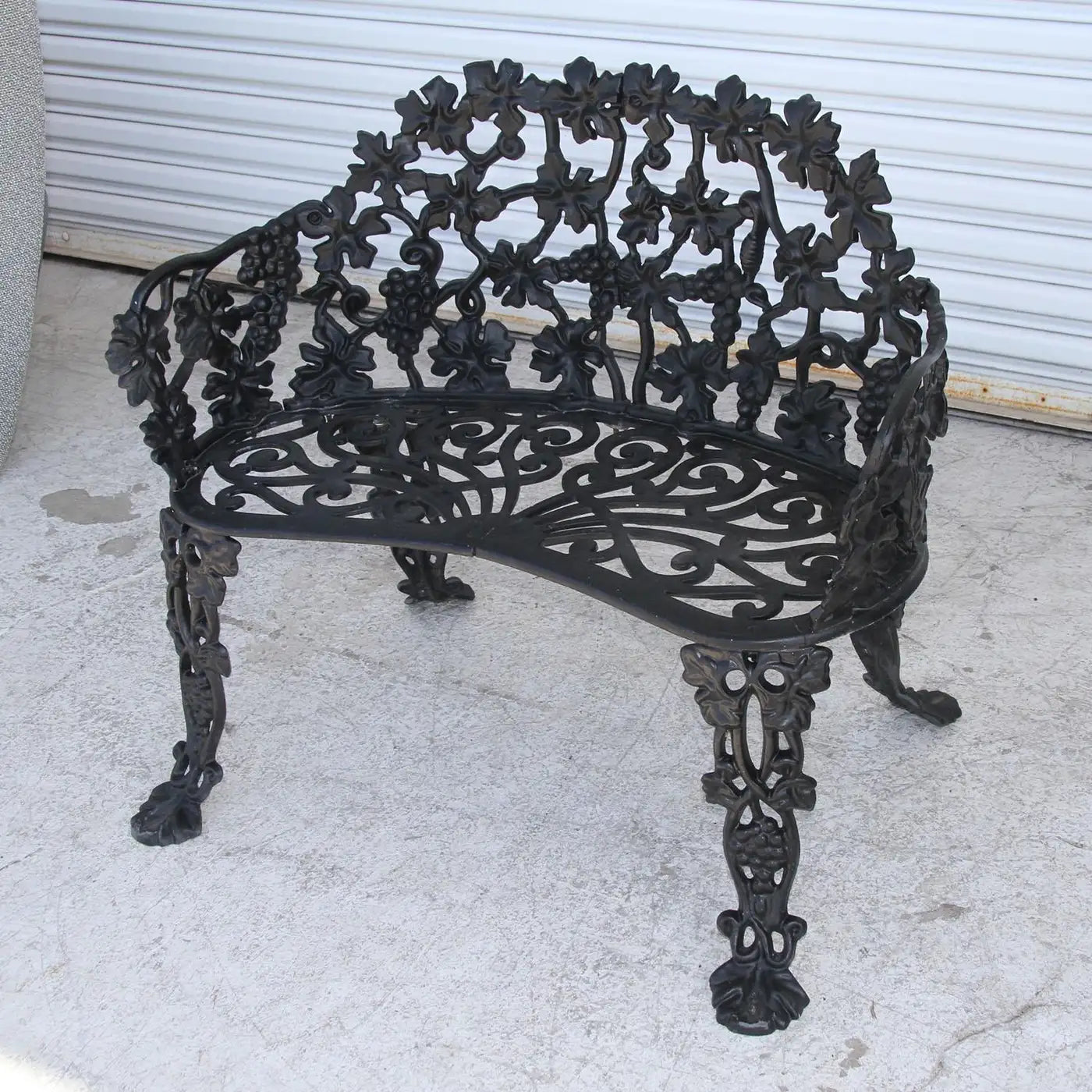 Vintage Garden Cast Iron Settee and Chair