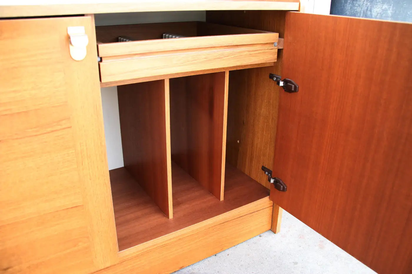 Minimalist MCM media cabinet design