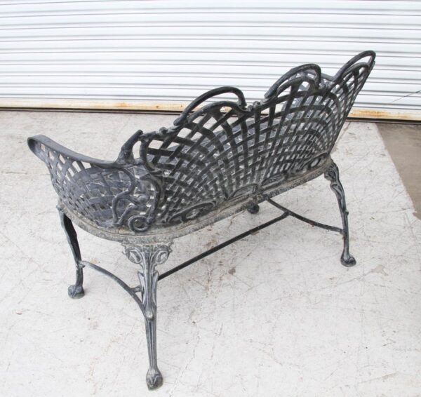 Basketweave Cast Aluminum Triple Arch Settee (MS10895)