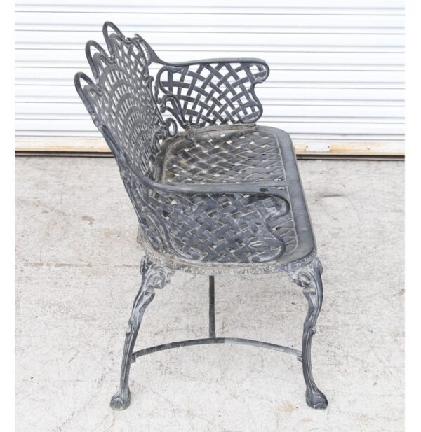 Basketweave Cast Aluminum Triple Arch Settee (MS10895)
