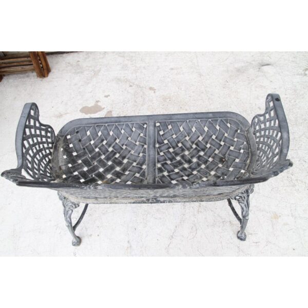 Basketweave Cast Aluminum Triple Arch Settee (MS10895)
