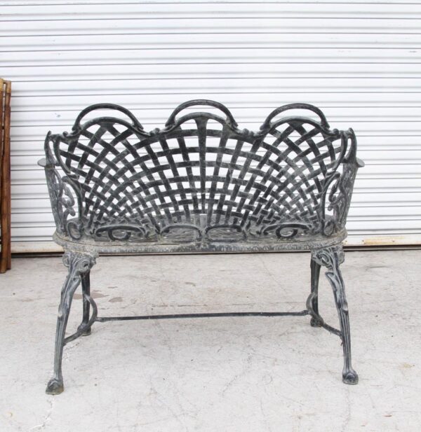 Basketweave Cast Aluminum Triple Arch Settee (MS10895)
