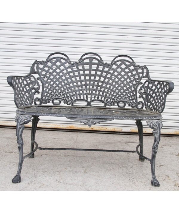 Basketweave Cast Aluminum Triple Arch Settee (MS10895)