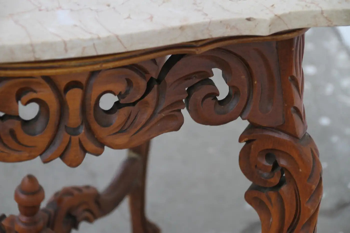 W & Z Rococo Style Marble Entry or Side Table