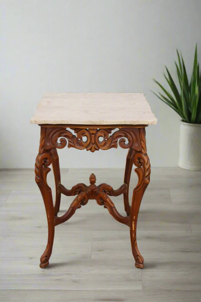 W & Z Rococo Style Marble Entry or Side Table