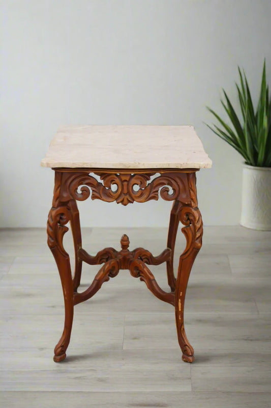 W & Z Rococo Style Marble Entry or Side Table