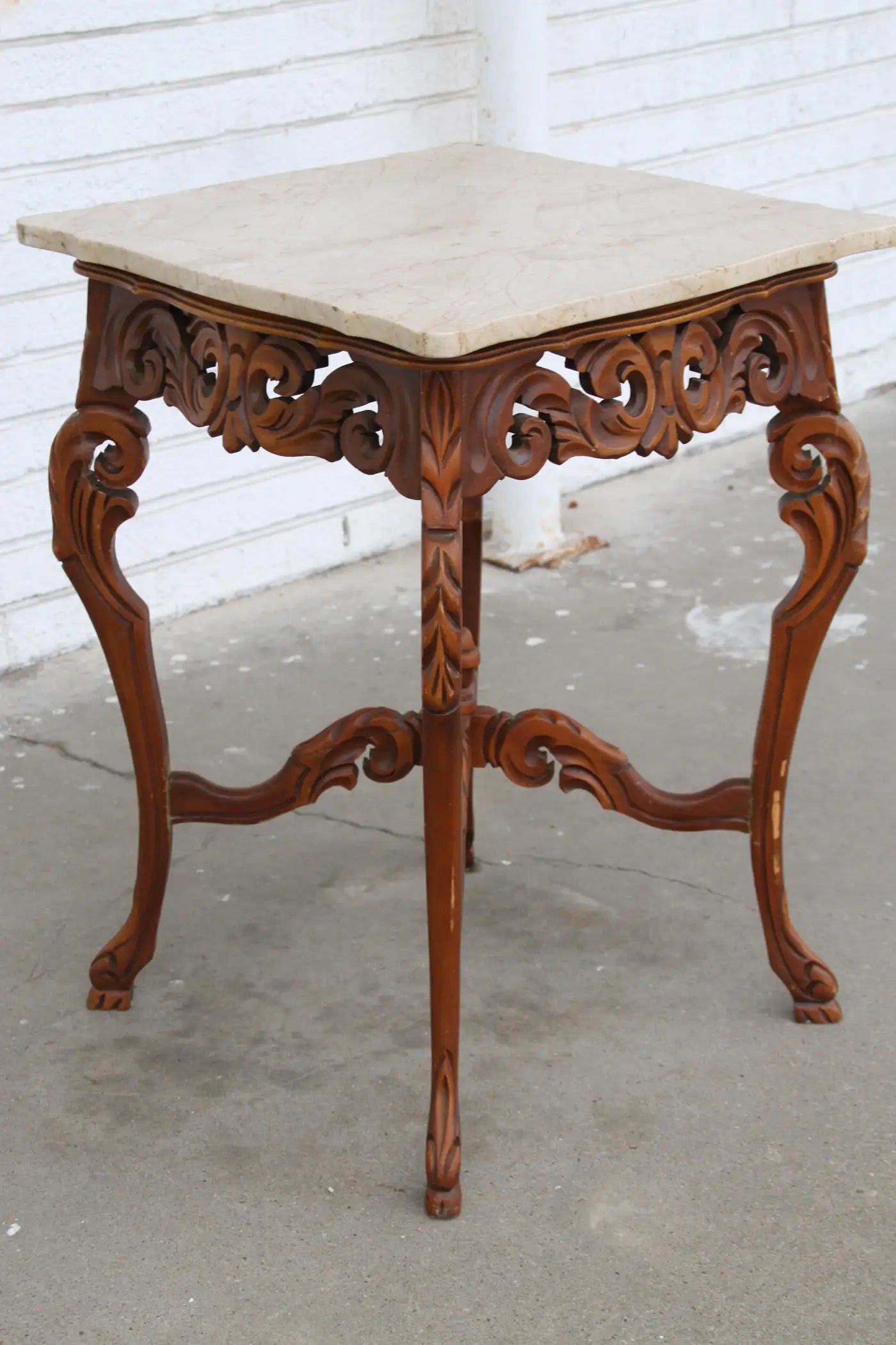 W & Z Rococo Style Marble Entry or Side Table
