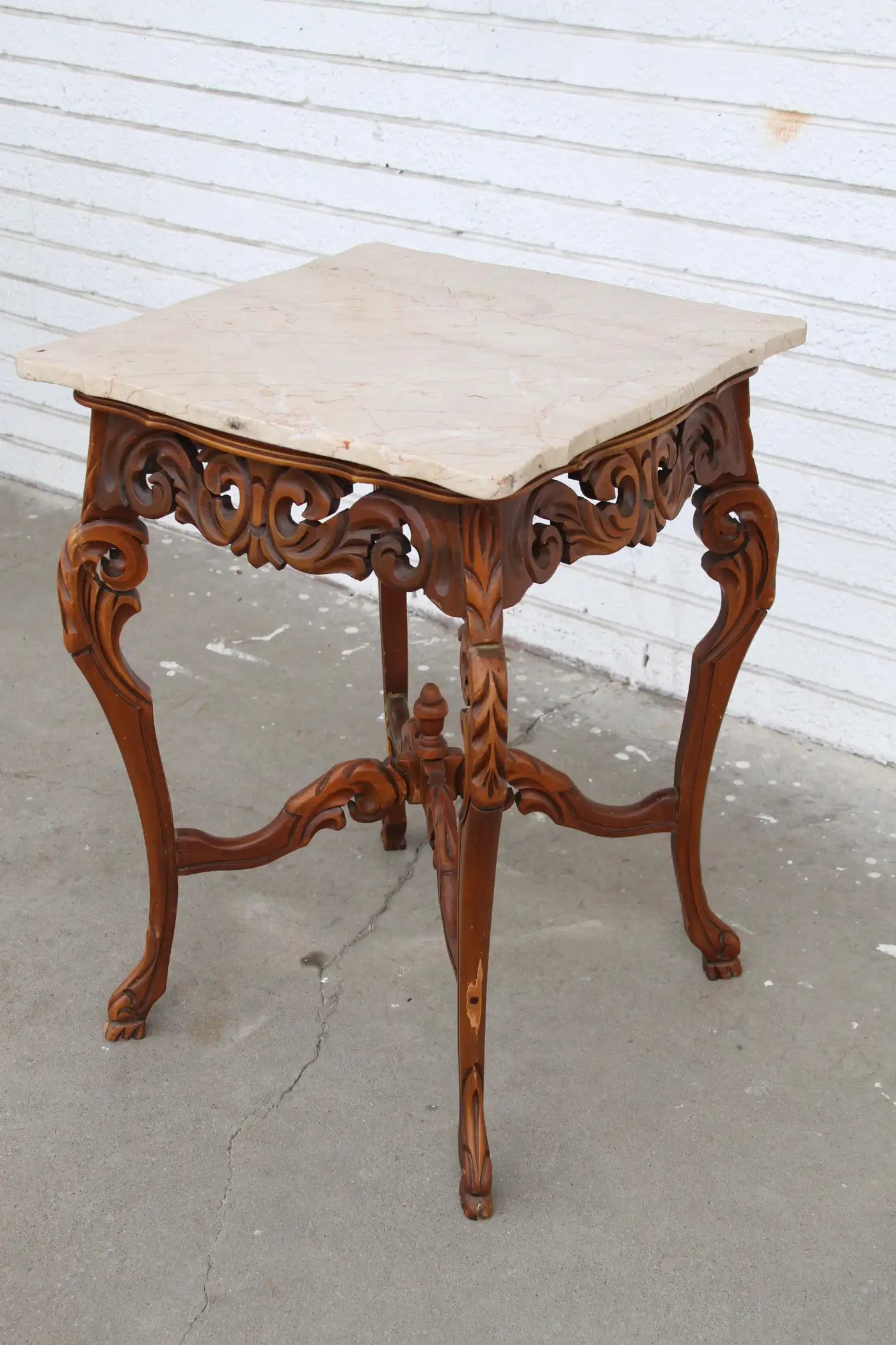 W & Z Rococo Style Marble Entry or Side Table