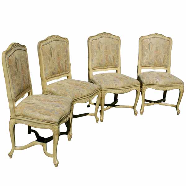 Vintage Regency Carved Wood Frame Side Chairs