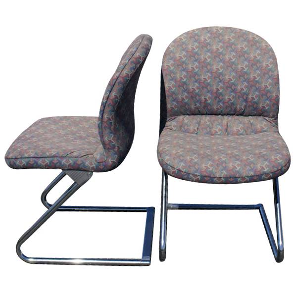 Mid Century Modern Chrome Side Chairs Seating