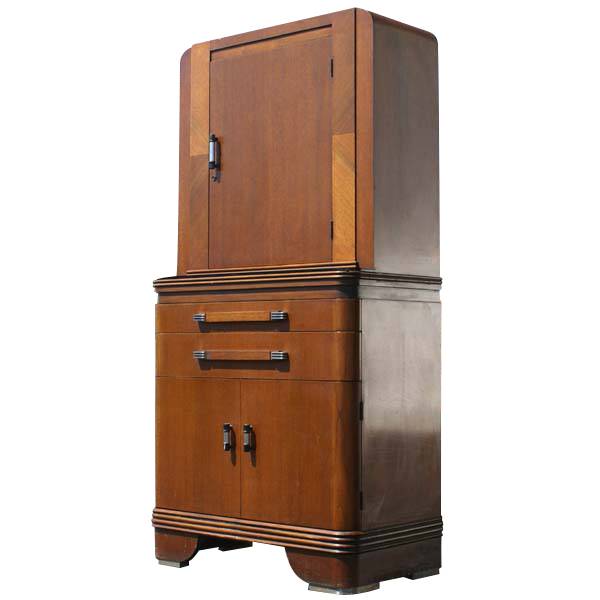 (1) Art Deco Hamilton Donald Deskey Mahogany Cabinet Circa 1930 (MR7263)
