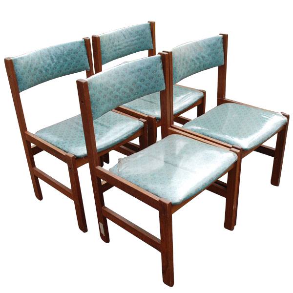 Vintage Danish Teak Dining Side Chairs Set
