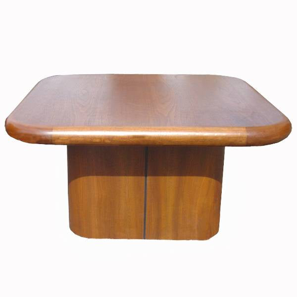 2.5ft Vintage Walnut Pedestal Side Coffee Table