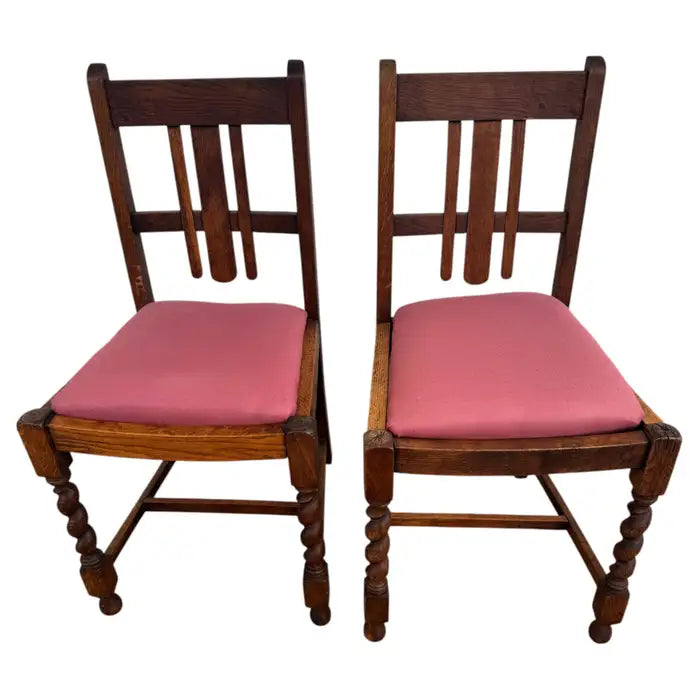 antique chairs with barley twist legs wood carved set