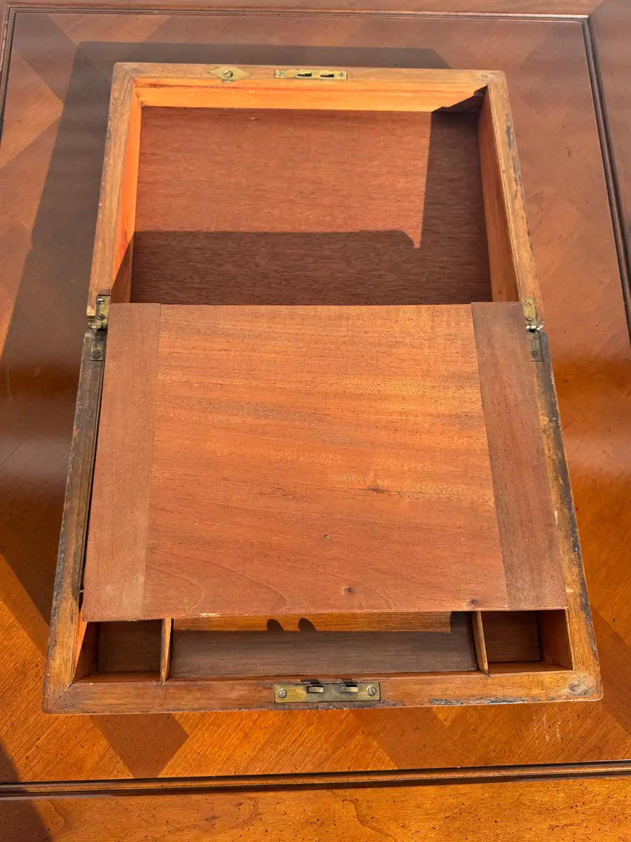 classic English lap desk vintage wooden writing case