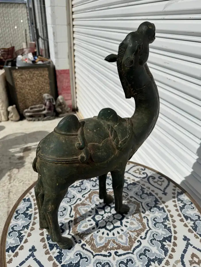 antique style camel statue bronze metal home décor