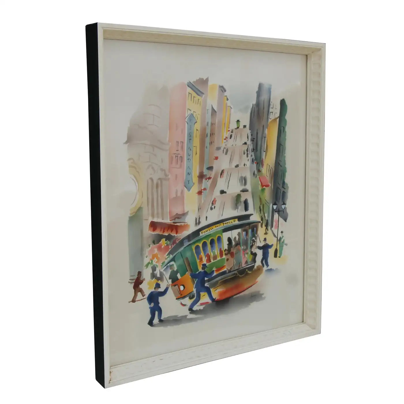 Pair of Signed Benjamin Jorj Harris Airbrush San Francisco Cable Car Artworks
