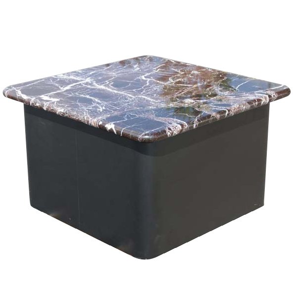 30″ Square Vintage Marble Pedestal Side Coffee Table