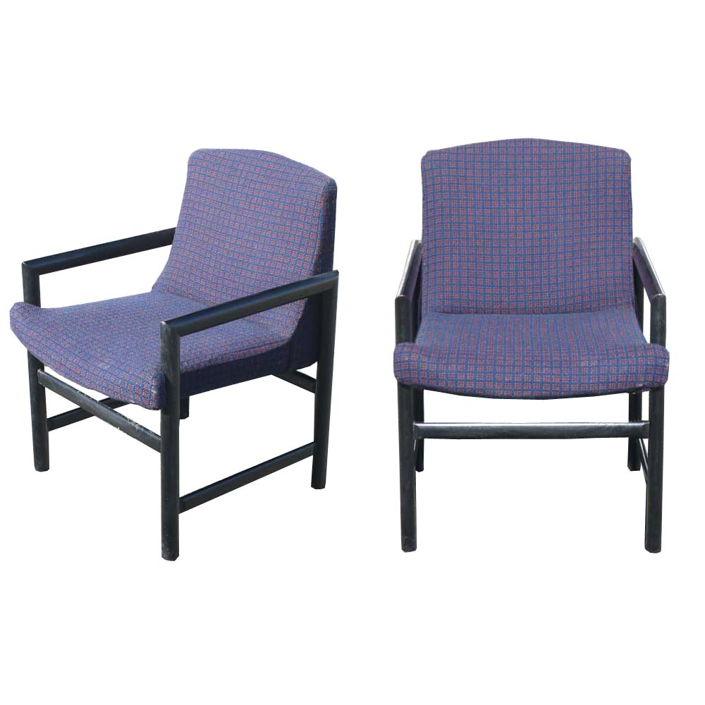 (2) Vintage Mid Century Modern Wood Arm Chairs (MR8111)
