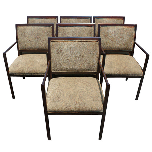 (7) Vintage Ward Bennett Brickel Dining Arm Chairs (MR8382)