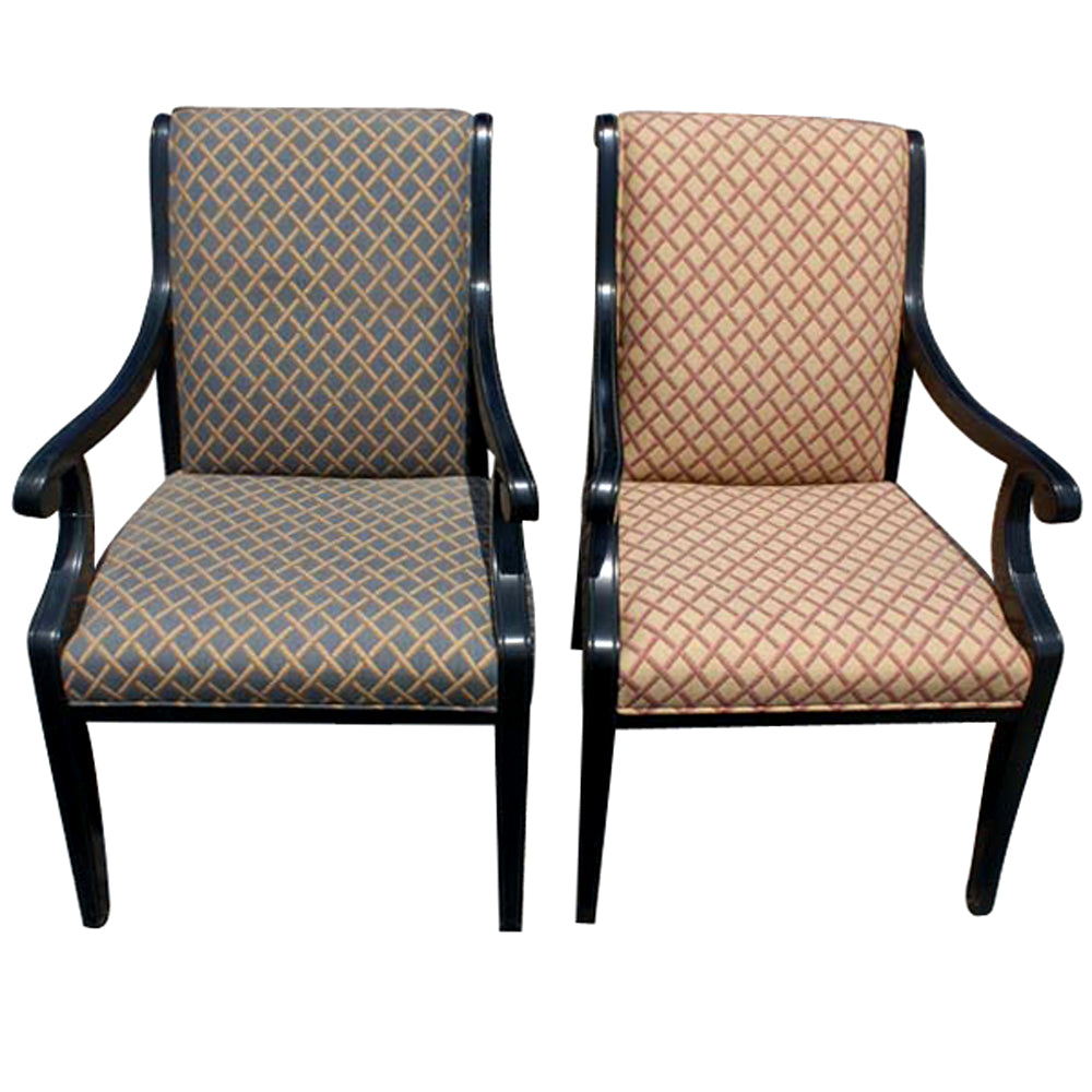 Hamilton Side Conference Hickory Wood Arm Chairs