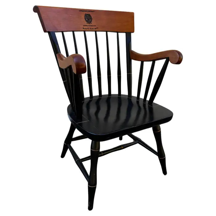 black lacquer windsor armchair with spindle back design