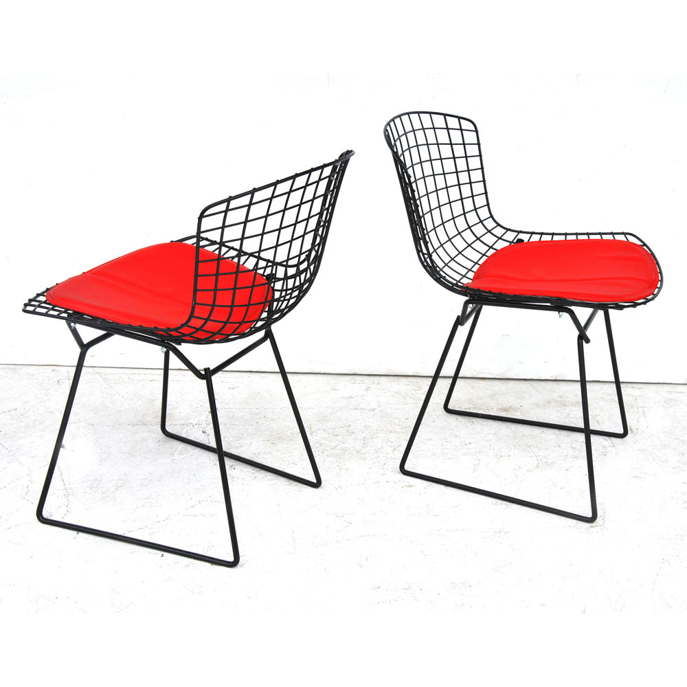 Pair of Vintage Mid Century Black Knoll Bertoia Side Chairs