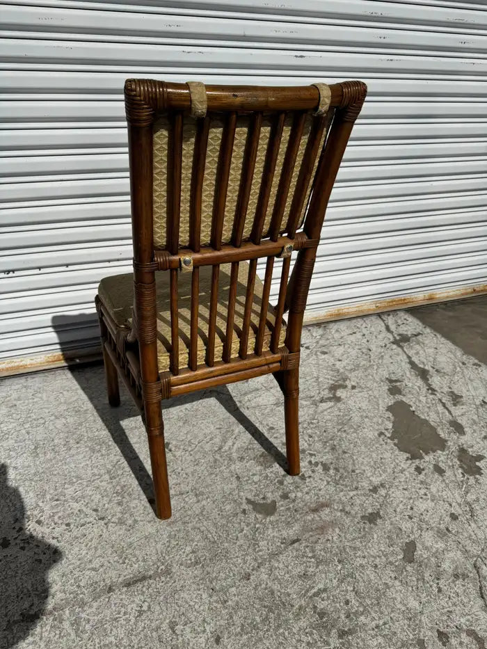 upholstered bamboo chair for living room boho décor
