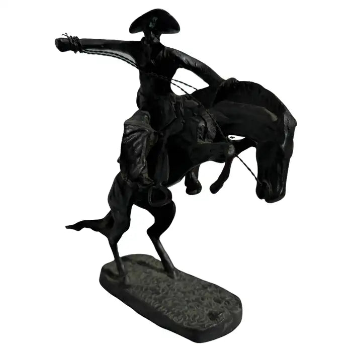 bronze bronco sculpture dynamic horse figurine patina finish