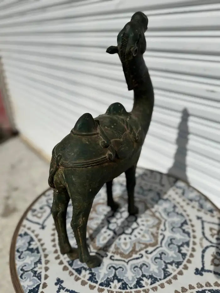vintage metal camel figurine detailed craftsmanship
