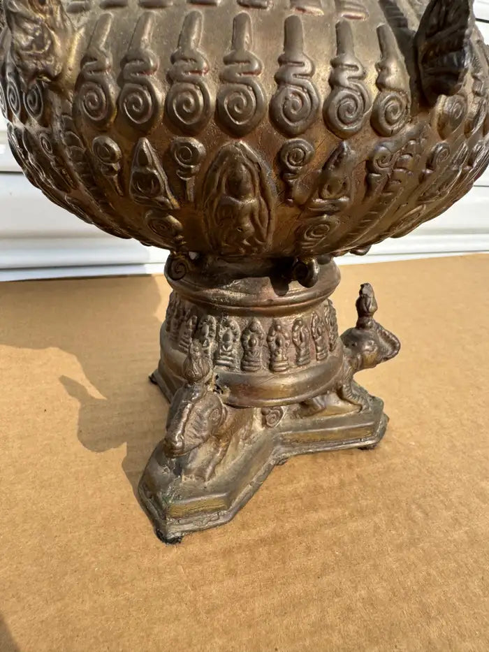 bronze serpent naga sculpture spiritual home decor