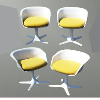 (4) Burke Chairs with 4 Star Base AS SEEN ON STAR TREK (MR5956)