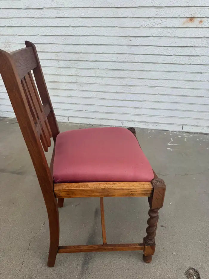classic wood chairs with barley twist base design