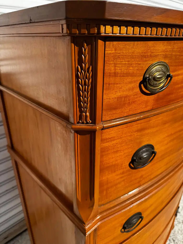 classic wood dresser mahogany five drawer chest design