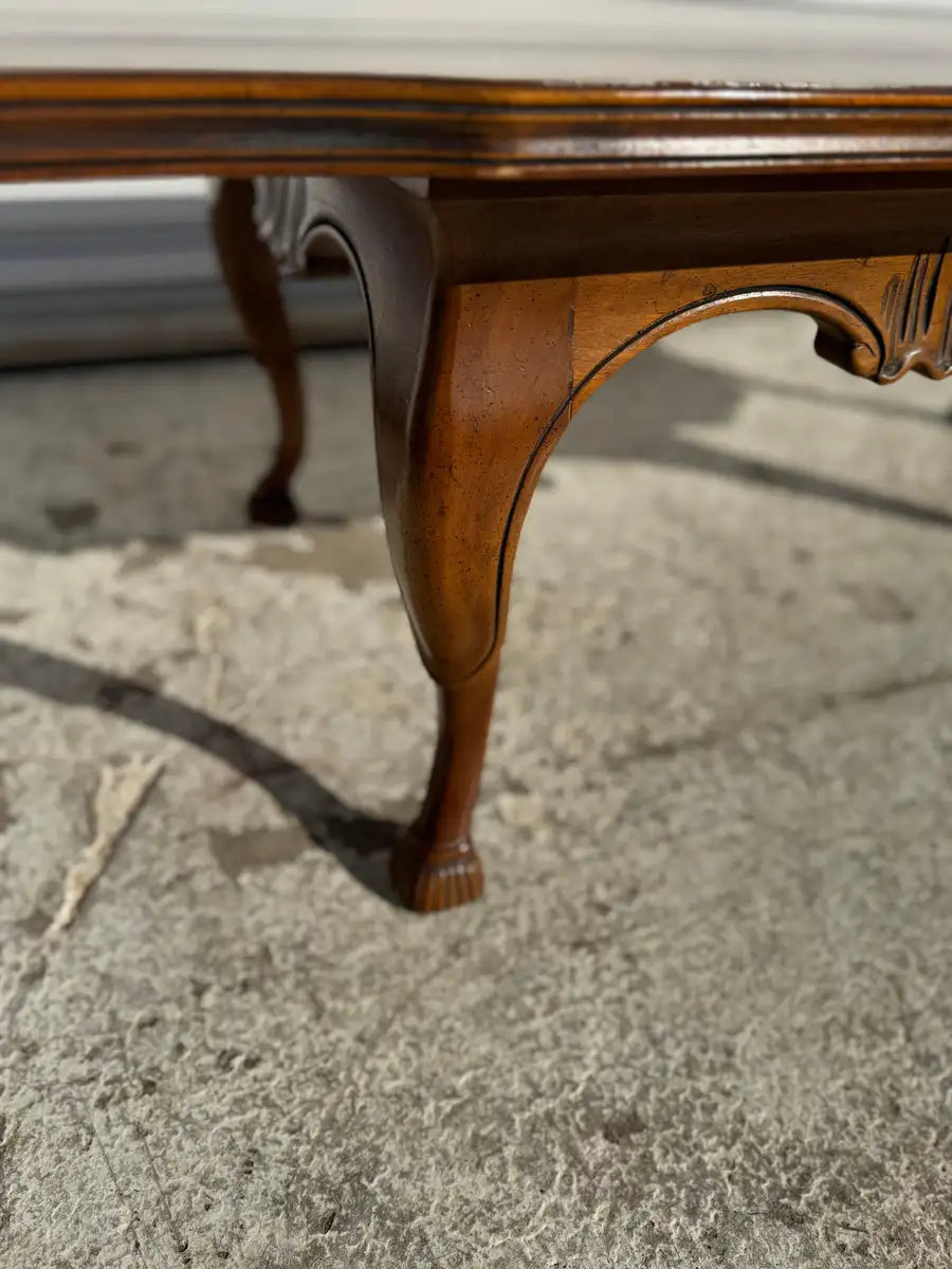 classic vintage walnut living room coffee table