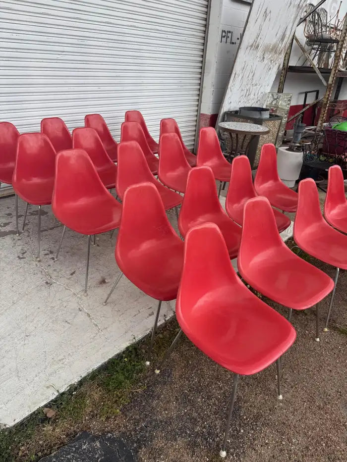iconic molded shell chairs mid century modern dining room set