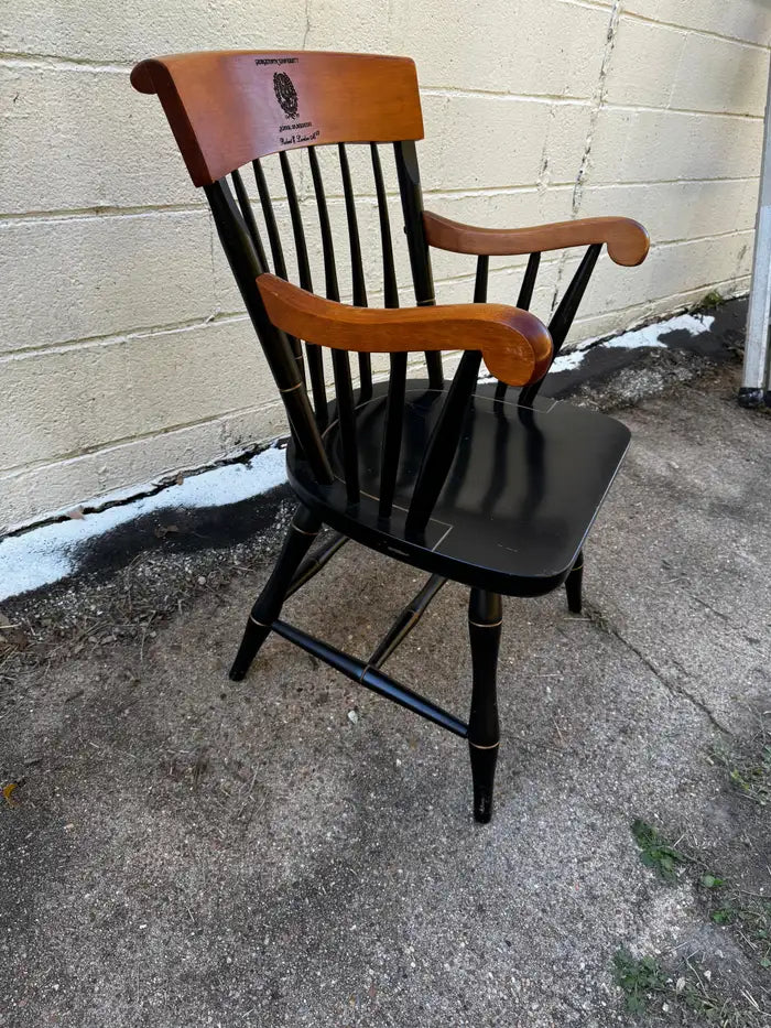 traditional spindle back armchair black lacquer finish