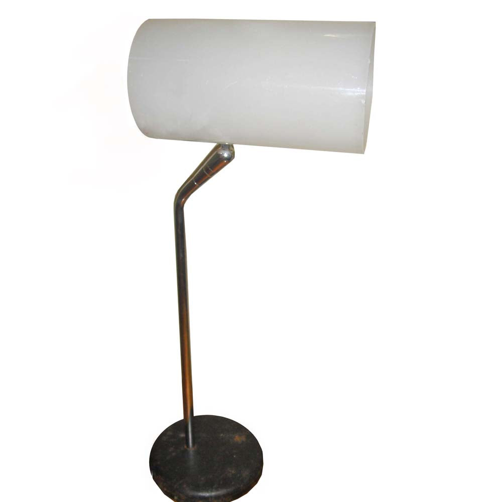 Vintage Mid Century Modern Metal Lamp with White Lampshade (MR14094)