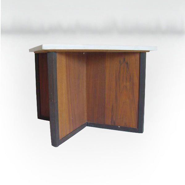Marble Walnut Side Table Prarie Style