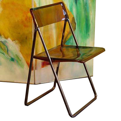 Mid Century Folding Acrylic Chairs Pair