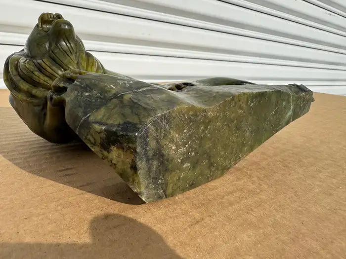 polished jade lion sculpture decorative stone accent piece