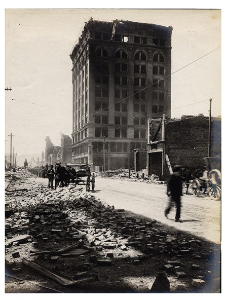 Unpublished 1906 San Francisco earthquake photograph showing historic disaster scene.