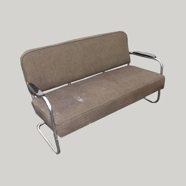 Mid Century Modern Deco Tubular Steel Sofa