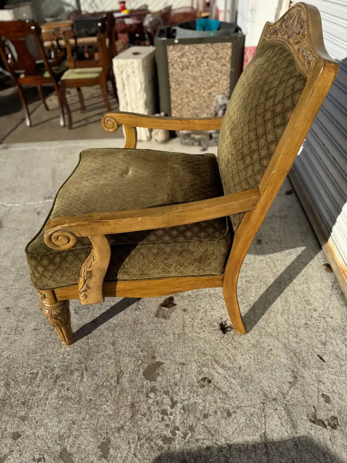louis xvi accent chair upholstered carved frame seating