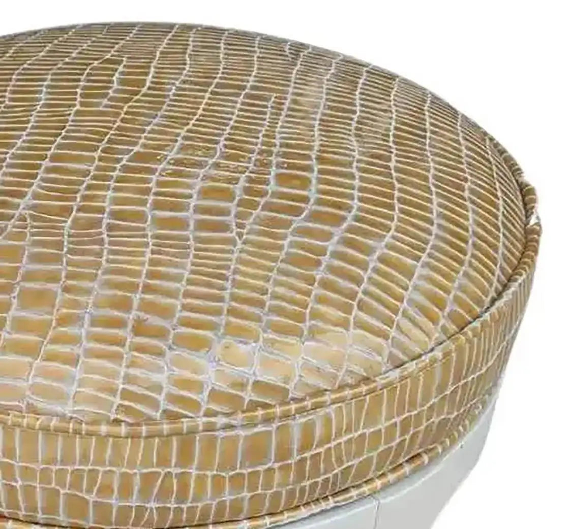 Vintage Restored Hollywood Regency Style Ottoman with Swivel