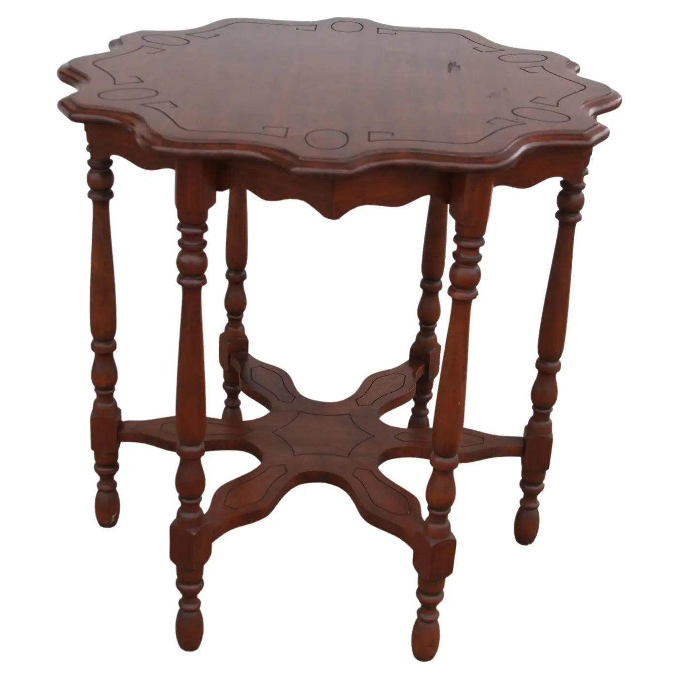 Vintage 6 Leg Scalloped Sided Table