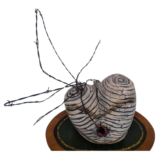 Bruny Graves Raku sculpture titled Thanks A Lot